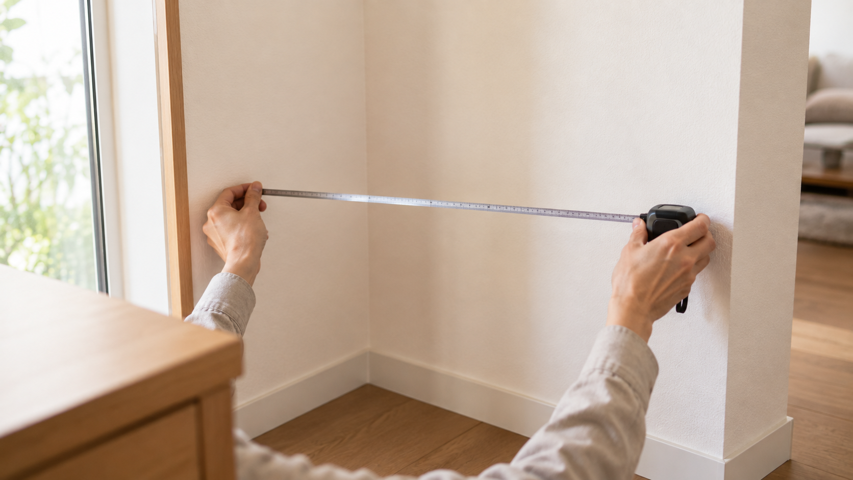 収納家具をサイズオーダーする前の採寸